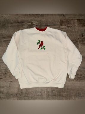 M&C Energy Sportwear Red Cardnial Christmas Sweater Large